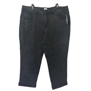 Time and Tru Relaxed Boyfriend Jeans Women Size 20 Black Wash New Plus size